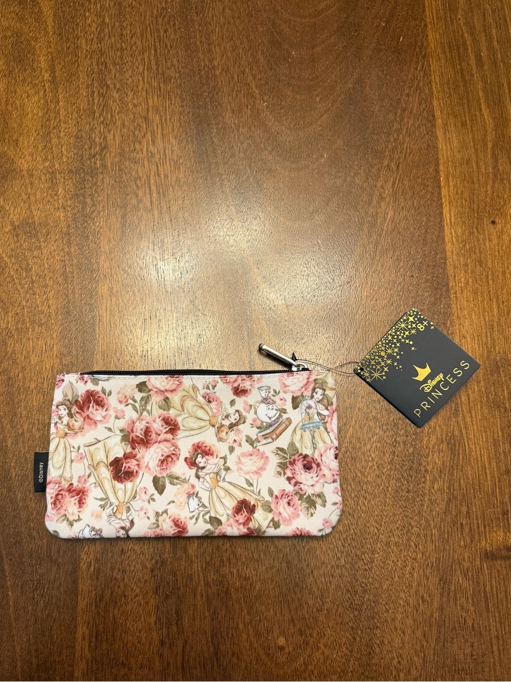 NWT Loungefly Disney Belle Character Floral AOP Cosmetic Pouch/Pencil Case